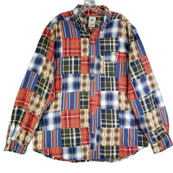 Territory Ahead Shirt Mens Size XL Button Down Southwestern Patchwork Plaid - Picture 2 of 11